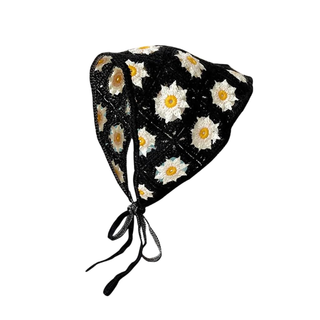 Elnwnnkc Floral Hair Bandanas Tie Back Head Kerchief for Women Girls Flower Hair Scarves Lightweight Triangular Head Scarf
