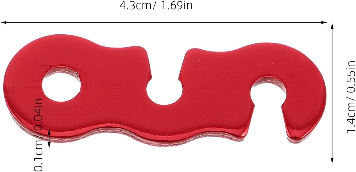 LIOOBO 50pcs Aluminum Alloy Guyline Cord Adjuster Tent Tensioners Rope Adjusters for Outdoor Camping Hiking Red
