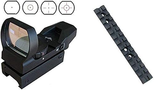 Miniatura 2 de Tactical 4 Retícula Punto Rojo Abierto Reflex Visión con Weaver Pica Tinny Rail Mount con Mossberg 500590 Tactical Rail