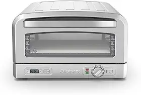 Forno de Pizza, Cuisinart, Em Aço Escovado, Com Pedra de Pizza, 3 Anos de Garantia, 1800W, Forma Funda e Pá, 127V - Prateado