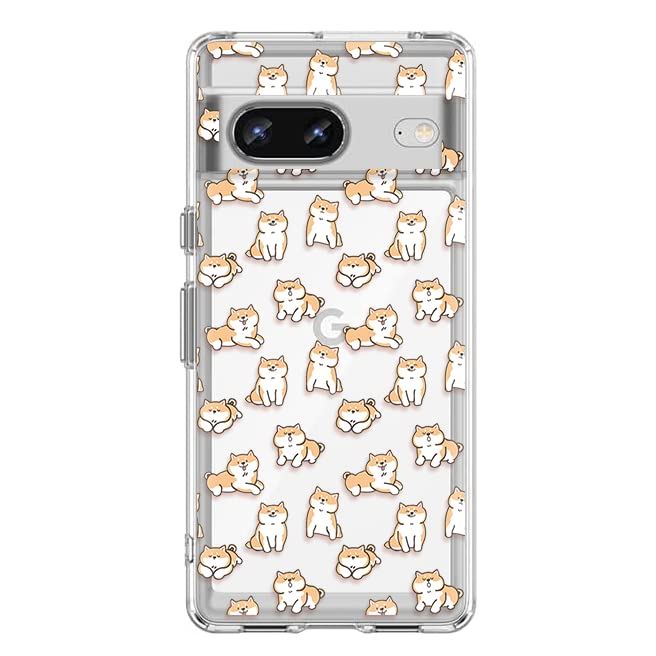 Blingys Google Pixel 7a Case Shiba Inu Cute Pug Pattern