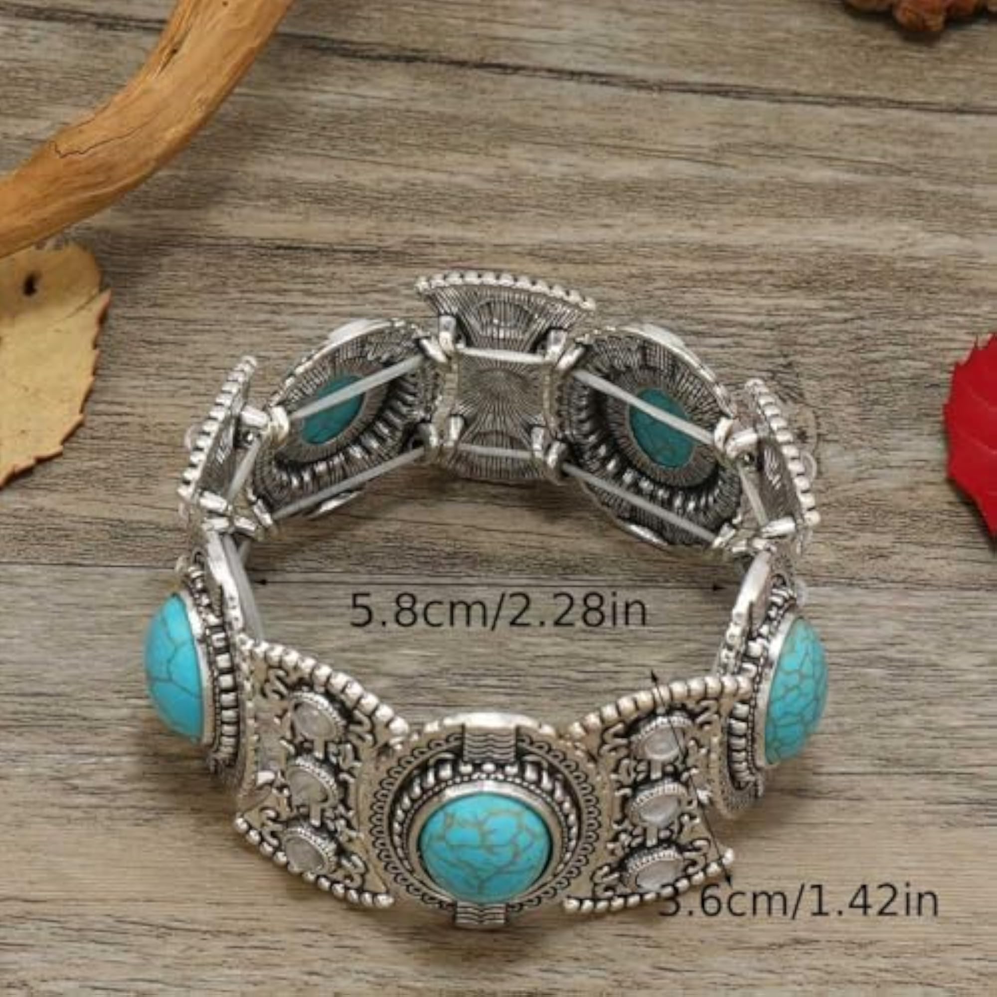 Vintage Chunky Bangle Bracelet with Synthetic Gems