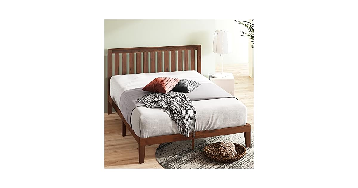 Zinus Vivek Wood Platform Easy Assembly Bed Frame with Headboard only 157.18