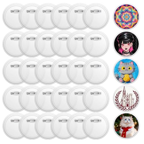 SHUNLI 30PCS 3 Inch Clear Button Pins