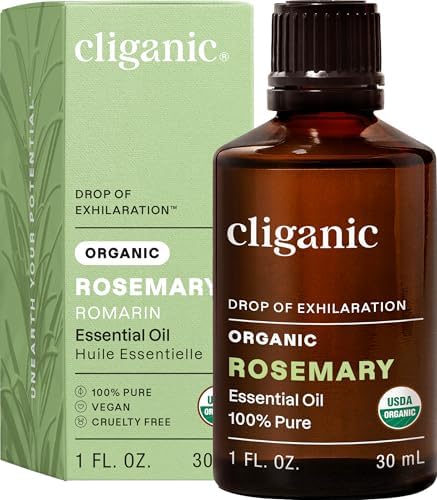 Cliganic Organic Rosemary Essential Oil for Diffuser, 100% Pure, ...