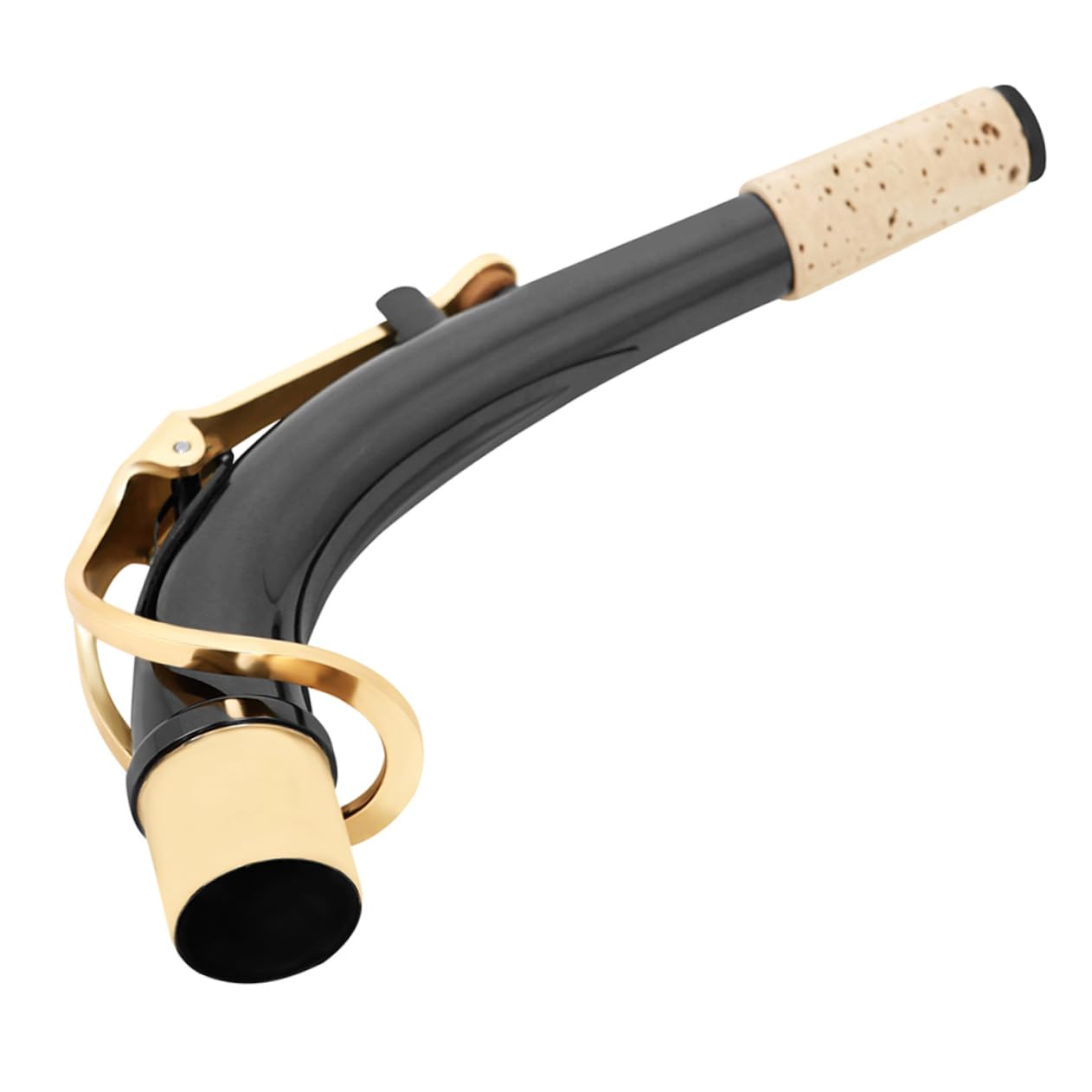 Bocchino Sax Contralto Ricambio, Collo Curvo in Ottone Nero Nichelato | Superficie Liscia e Sbavature, per Musica, Indicato per Ragazzo Ragazza e Famiglia