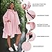 PTEROMY Hooded Rain Poncho for Adult with Pocket and Zipper, Waterproof Lightweight Raincoat for Men and Women (Pink)