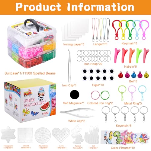 Miniatura 2 de Joyboy Juego De Cuentas Para Planchar,11500 Abalorios Fusibles 5mm ,Beads Kit Completo Con Un Caja De Almacenamiento,Cuentas De Hierro Fusibles,Diy Manualidad Con Papel De Planchado Y Otros Accesorios