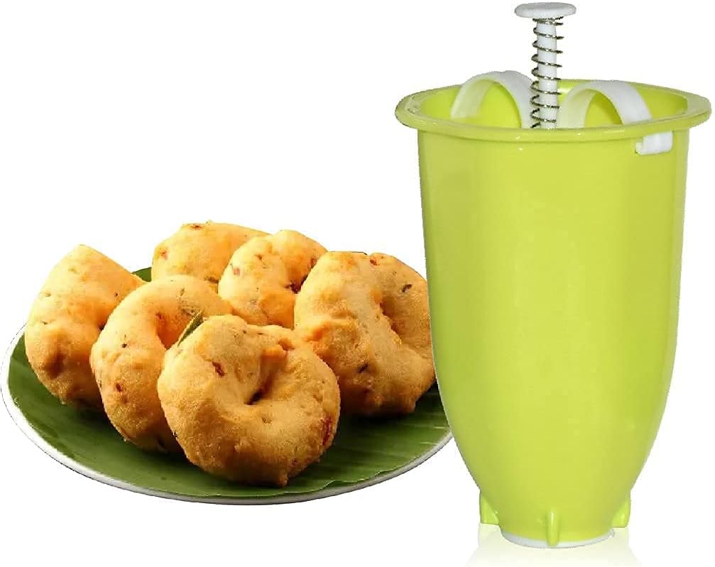 Black Olive Medu Vada Maker with Stand - Easy Shape, Non-Mess Batter Dispenser for Perfect Round Wadas - Kitchen Cooking Tool for Home & Breakfast(Random)