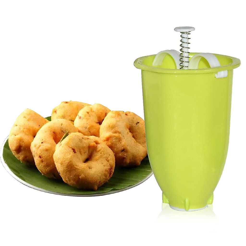 Black Olive Medu Vada Maker with Stand - Easy Shape, Non-Mess Batter Dispenser for Perfect Round Wadas - Kitchen Cooking Tool for Home & Breakfast(Random)