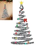 【Décoration Murale Facile à Installer】Fixez les crochets au mur selon la forme souhaitée (recommandé : 2 m de haut, 1 m de large), enroulez les branches de neige, puis ajoutez les ornements montage simple et rapide.