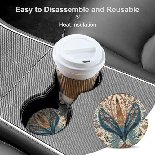 Portavasos para carro con diseño flor Ivy, pack 2 miniatura 4