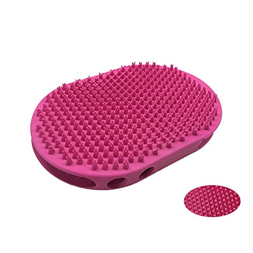 Kimol Double Sided Rubber Grooming Brush Comb for Bathing Massaging Deshedding on Short Medium Hair