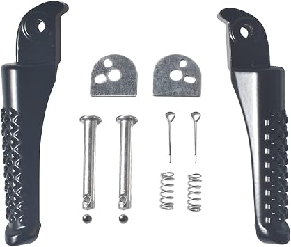 SJVLXHI Foot Pegs Footrest Bracket Set Assembly for Coleman BT200X CT200U Trail 200 CT200U-EX CT100u Trail 100 196cc 6.5hp Powersports Motor Mini Bike Left Right Silver 2 pack Parts Black
