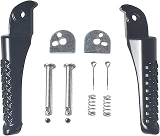 Foot Pegs Footrest Bracket Set Assembly for Coleman BT200X CT200U Trail 200 CT200U-EX CT100u Trail 100 196cc 6.5hp Powersports Motor Mini Bike Left Right Silver 2 pack Parts Black