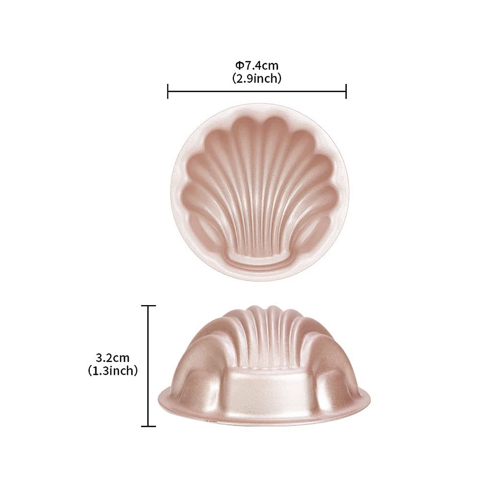 Molde De Pastel De Bandeja Madeleine No Pegajoso De 3 Pulgadas (8-Pack)