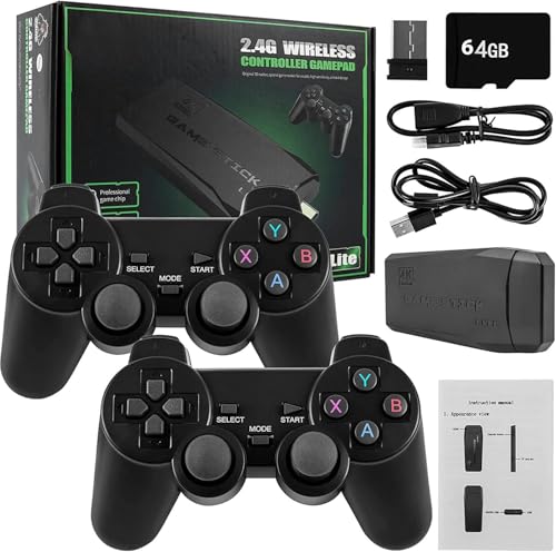 Image of DOMENICO Wireless Video Games for tv Gaming Retro Gaming Console with Game Stick Plug & Play TV Video Game Set for 2 Player with 15Emulator for Kids & Old School Station Video Game