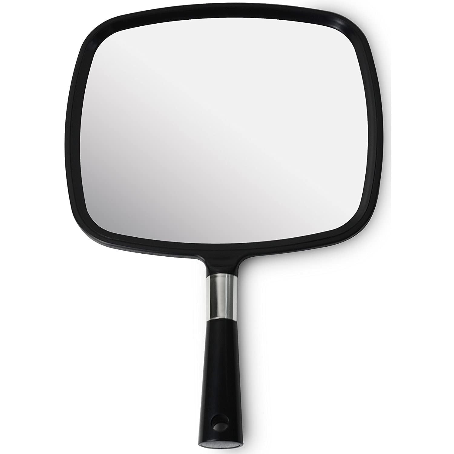 MIRRORVANA Lot de 5 Grands miroirs à Main Confortables pour Coiffeur, barbier et Salon de beauté, Miroir portatif rectangulaire, 33 cm x 23 cm (Noir)