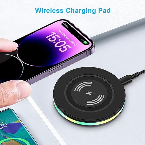 Samsung Wireless Charger Fast Charging Pad Android Phone Charger Pad Station for Samsung Galaxy S24 Ultra S24+ S24 S23 S22 S21 S20 S10,iPhone 15 Pro Max Plus 14 13 12,Google Pixel 8 Pro 8 7