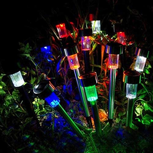 Solar Powered Outdoor Waterproof LED Plug Lawn Lamp Landscape Light Path Lights Home Garden Decoration Lanterns(Colorful) Jasnyfall