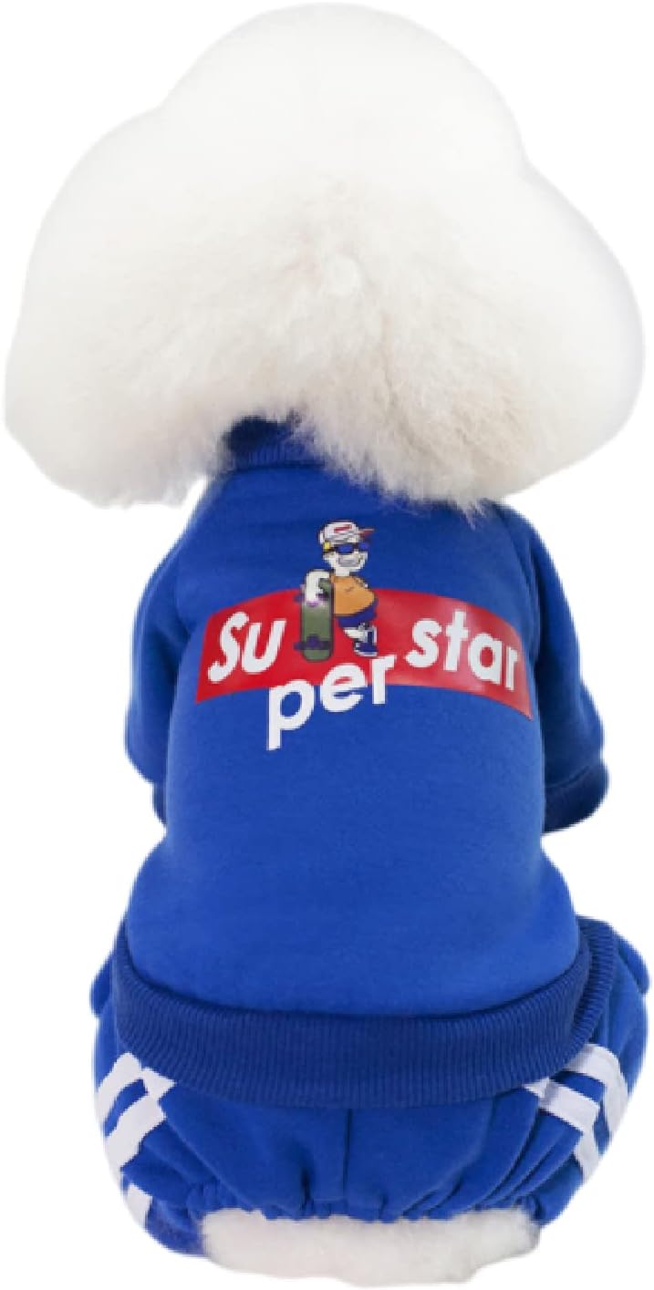 Superstar Dog Sweatshirt Cotton Hoodies for Small Dog Soft and Warm Dog Outfit Cute Puppy Tracksuit Cat Pet Cold Weather Clothes (Large,…