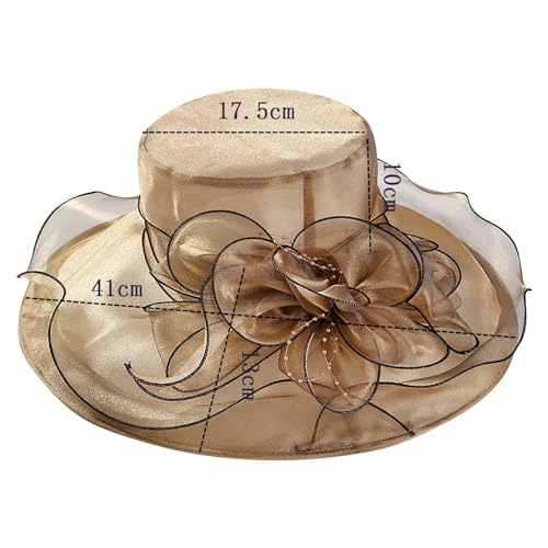 SRZYMJ Rosa Hochzeitshut Vintage 50er Jahre Damen Chic Capeline Kirche Elegant Fascinator Hut Sonnenhut mit Schleier Band aus Netzstoff Feder Blumen für Cocktail Braut Zeremonie Sonnenhut