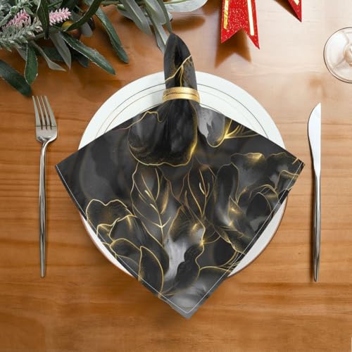 Servilletas de Tela Black Gold Rose Pack x4 20x20 Pulgadas miniatura 4