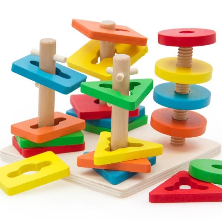 Verat Toys for Kid Educational Wooden Toy for Baby 3D Wood Toy Color Shape Learning Tools (B09Q93Y92G) Amazon Price History, Amazon Price Tracker