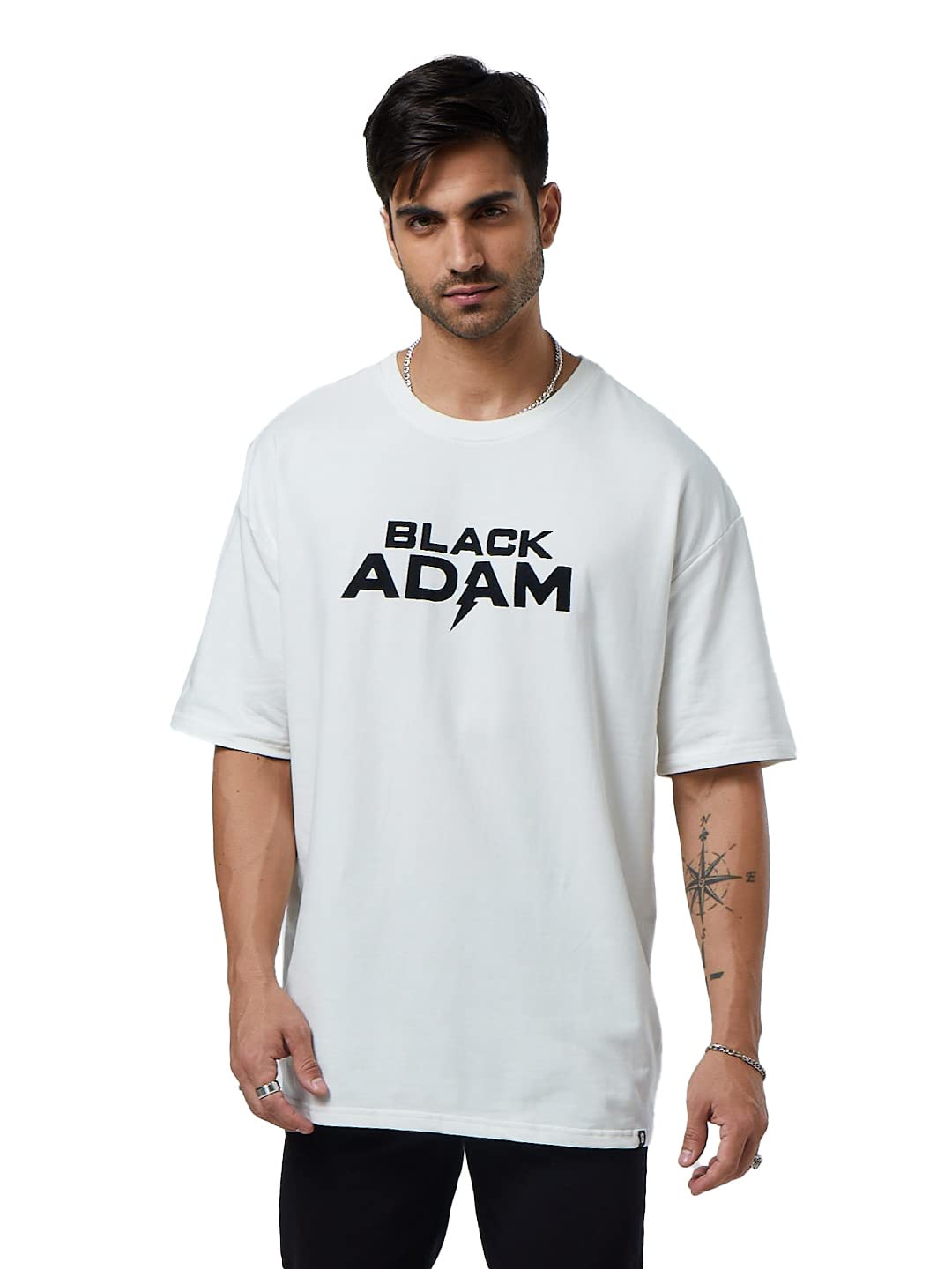 The Souled Store|Official Black Adam: Legend Mens and Boys T-Shirts| Loose fit Graphic Printed| 80% Cotton 20% Polyester White Color Men Oversized T-Shirts