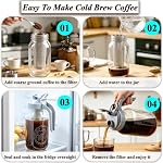 Cold Brew Coffee Maker 64oz Glass Mason Jar Pitcher with Pour Spout Lid - Image 6