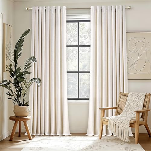 Image of 100 Inch Long Curtains for High Ceiling Living Room Cream 52x100