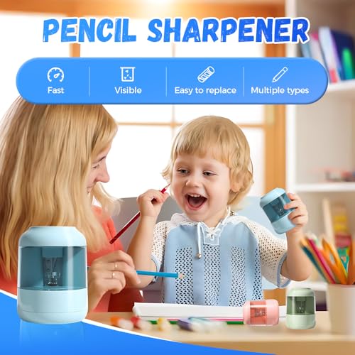 Electric Pencil Sharpener, Automatic Pencil Sharpener,Compatible Pen Diameter: 6.9Mmï¿½8Mm,Shape: Round, Triangular, Hexagonal (Pink)