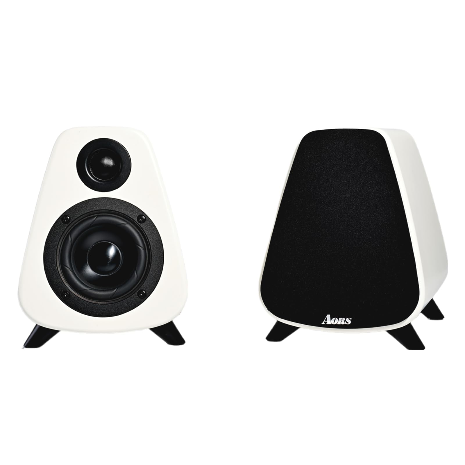 AORS AS31 Active Bookshelf Speakers -2.0 Powered Stereo Compact laptops Desktop Speakers with 3’bass, Bluetooth 5.3, RCA/Optical/subwooder Output, 80W RMSWood for Music, Gaming, Podcasts,dj (White)