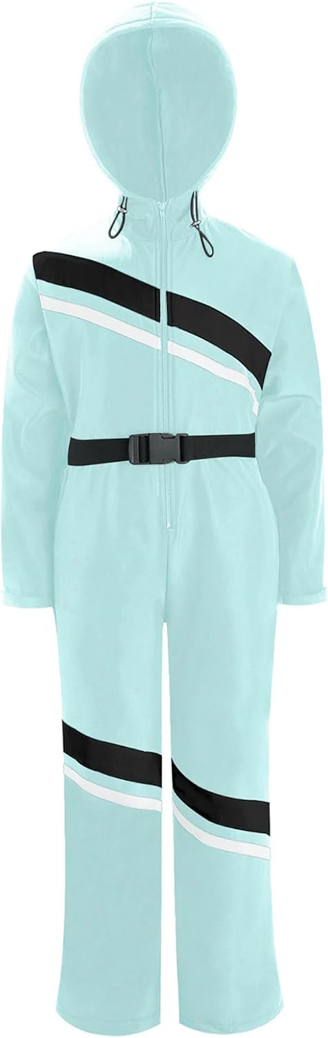 TTAO Snow Suit for Kids Girls One Piece Snowsuit Waterproof Windproof Winter Outdoor Snowboard Ski Suit Light Green 8 Years