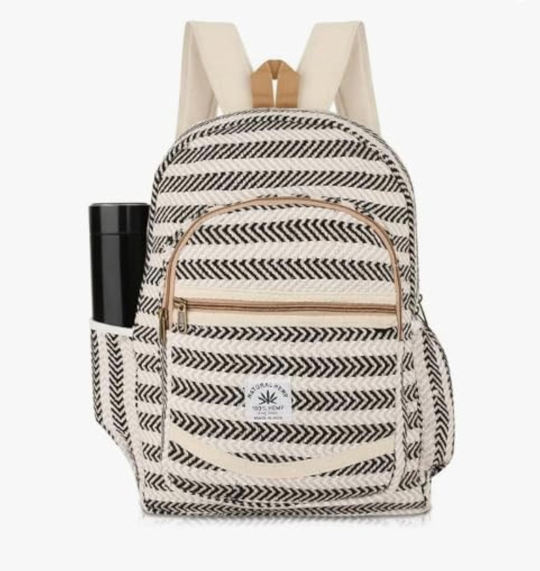 Handcrafted 100% Hemp Multicolor Boho Rucksack