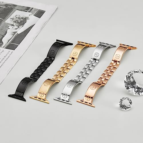 Image of Missair Compatible with Apple Watch Band 38mm 40mm 41mm 42mm 44mm 45mm 46mm 49mm, Stainless Steel Metal Strap Women Dressy Bracelet Wristband for iWatch Series 11 10 9 8 7 6 5 4 3 2 1 SE Ultra