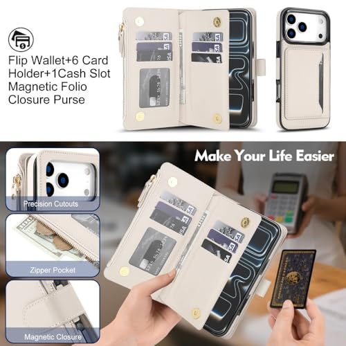 Étui compatible iPhone 17 rouge coque protection portefeuille cuir