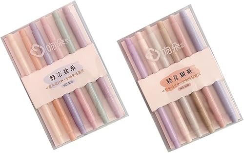 Marcadores resaltadores multifuncionales, paquete de 12 unidades, marcadores de libro, bolígrafos de notas, arte de oficina