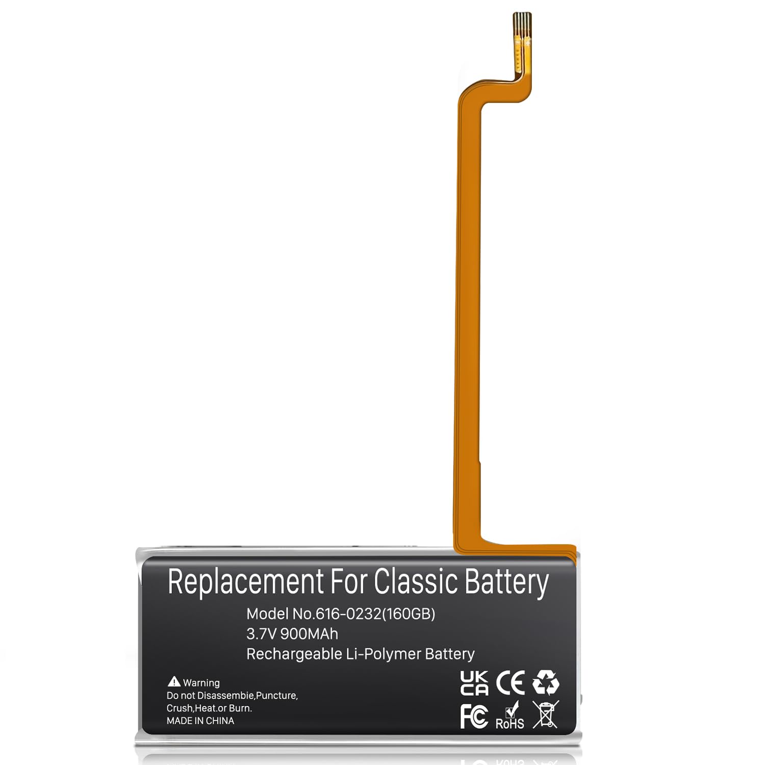 Batteria di ricambio 900 mAh per iPod di 5ª sesta e settima generazione Video Classic (A1136, A1238), 6° gen(80 GB), 6,5° gen(120 GB), 7° gen(160 GB) e 5° genere (30 GB) con strumento