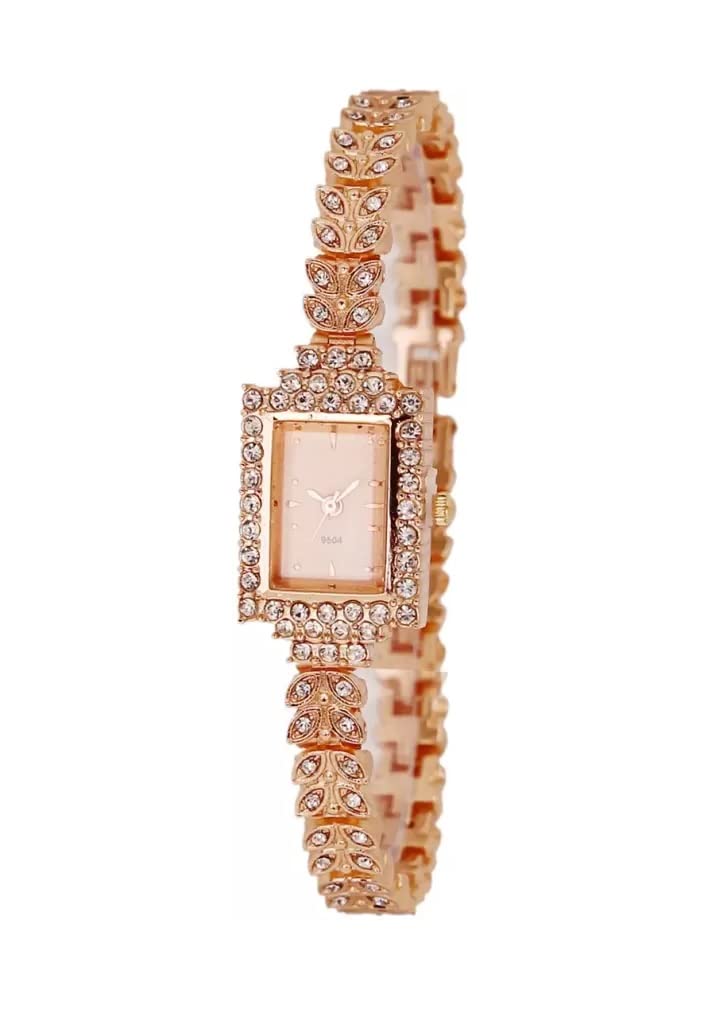 Ociel Women Designer Bracelet Rose Gold Stone Studded Fancy Casual Wear Alloy Strap Ladies Analog Watch - for Girls (B0B1V5RQ6P) Amazon Price History, Amazon Price Tracker