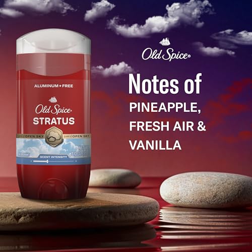 Image of Old Spice Aluminum Free Deodorant for Men, 24 /7 Odor Protection, 24 /7 Signature Scent & Lasting Freshness, Goes on Clean, Stratus with Pineapple, Fresh Air, & Vanilla Scent, 3.0 oz (Pack of 12)