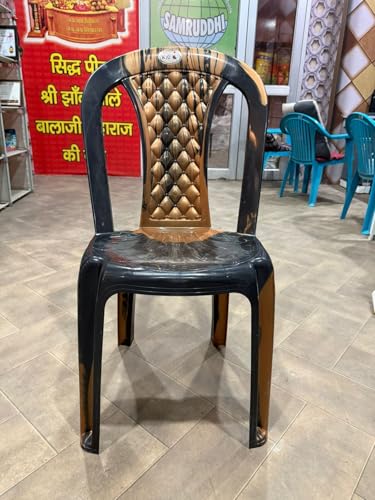 Image of Designer Chair for Home, Office, Balcony & Outdoor Use | Heavy Duty Durable Chair with Strong Back Support, Comfortable Seating, Premium Black & Brown Finish