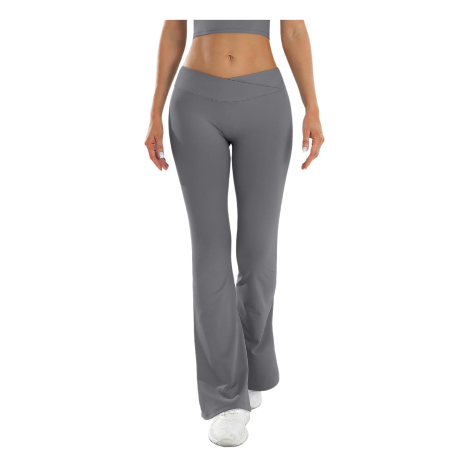 Bootcut Jazzpants damskie spodnie do jogi, podnoszące biodra, w kolorze skóry, skrzyżowane spodnie do jogi z wysoką talią, wąskie, szybkoschnące, swobodne spodnie sportowe z szerokimi nogawkami