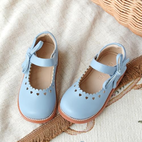 Image of GINFIVE Toddler Girls Dress Shoes Little Kids Flats School Mary Janes Shoes