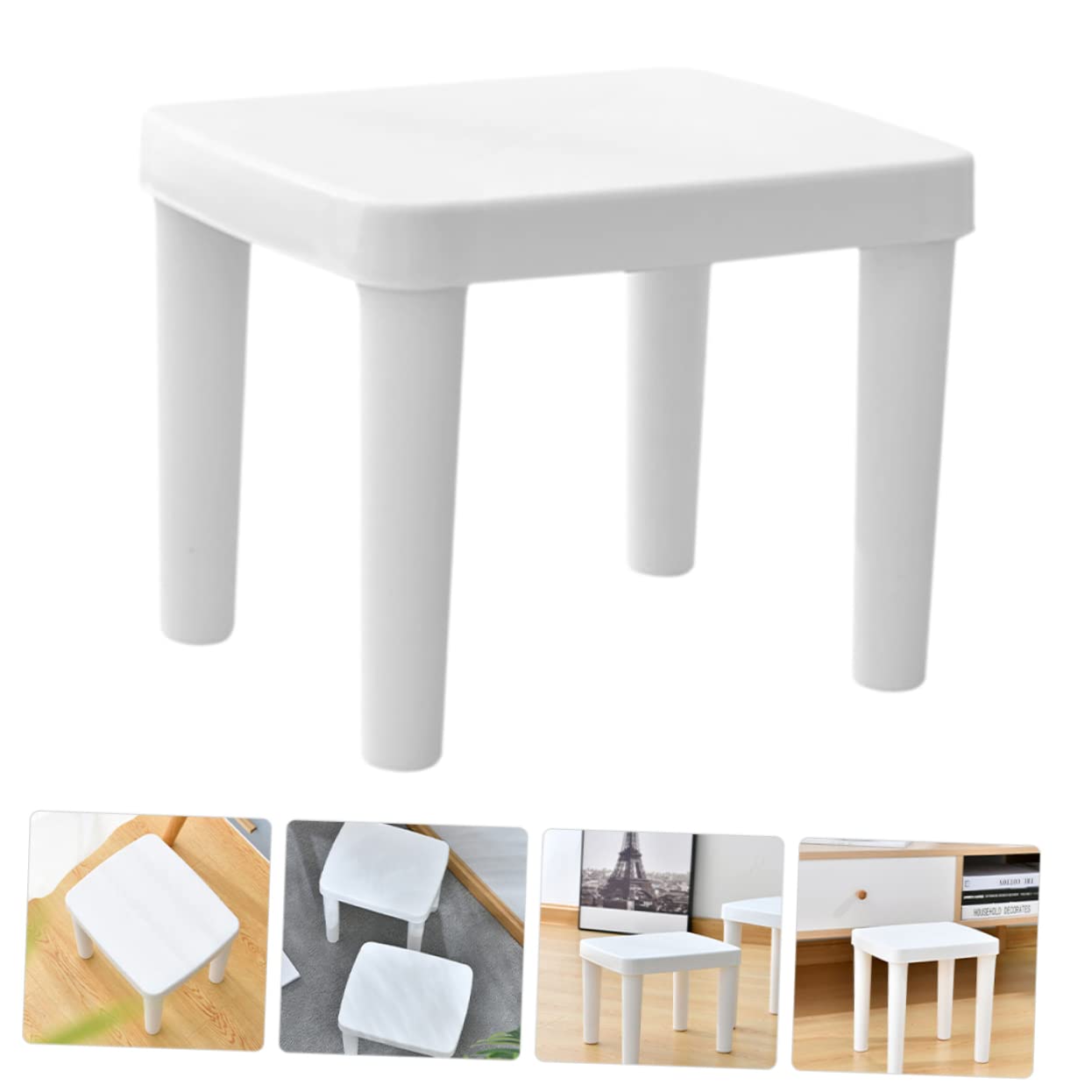 Sgabello per Bagno Bambini Antiscivolo in Plastica Bianco Struttura Triangolare Stabile per Ragazzo Ragazza in Bagno