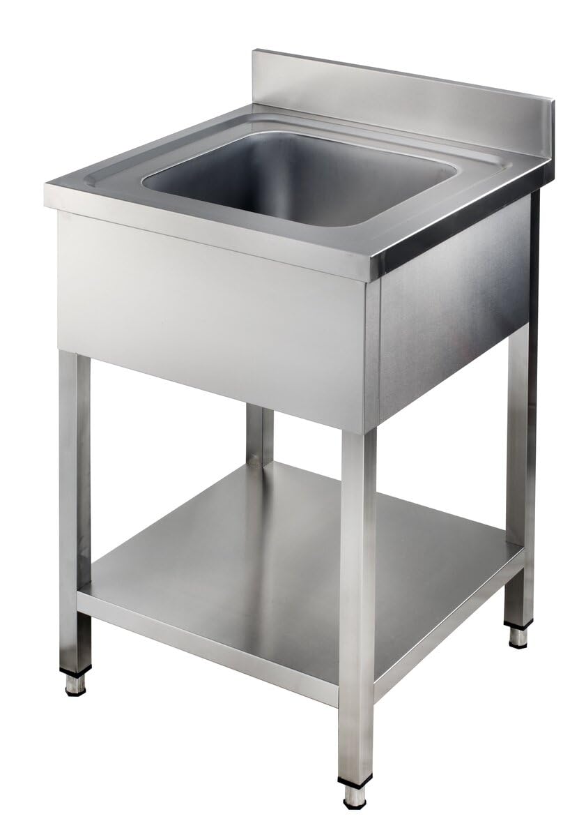 GastroHero Lavello da bagno 60 x 70 cm, in acciaio inox con base