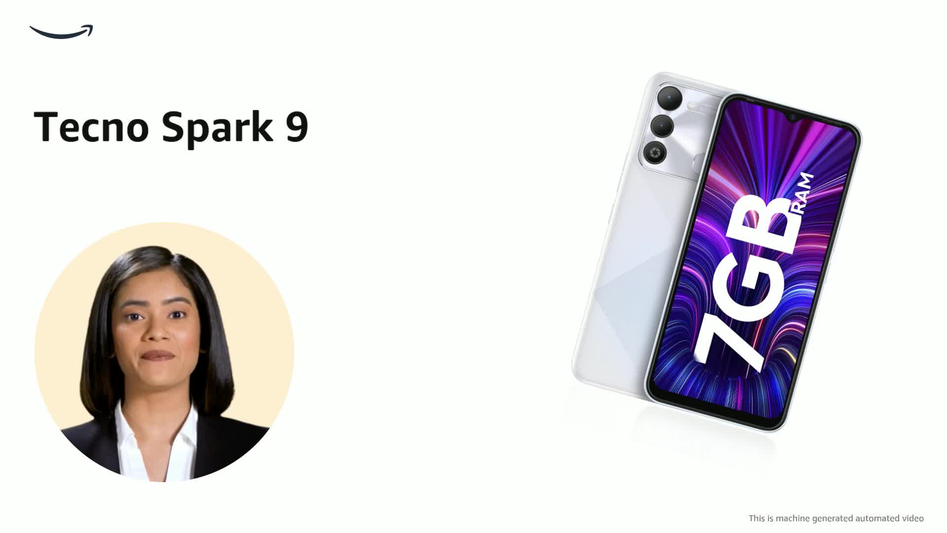 Tecno Spark 9 (Glacier White, 4GB RAM, 64GB Storage)| Upto 7GB