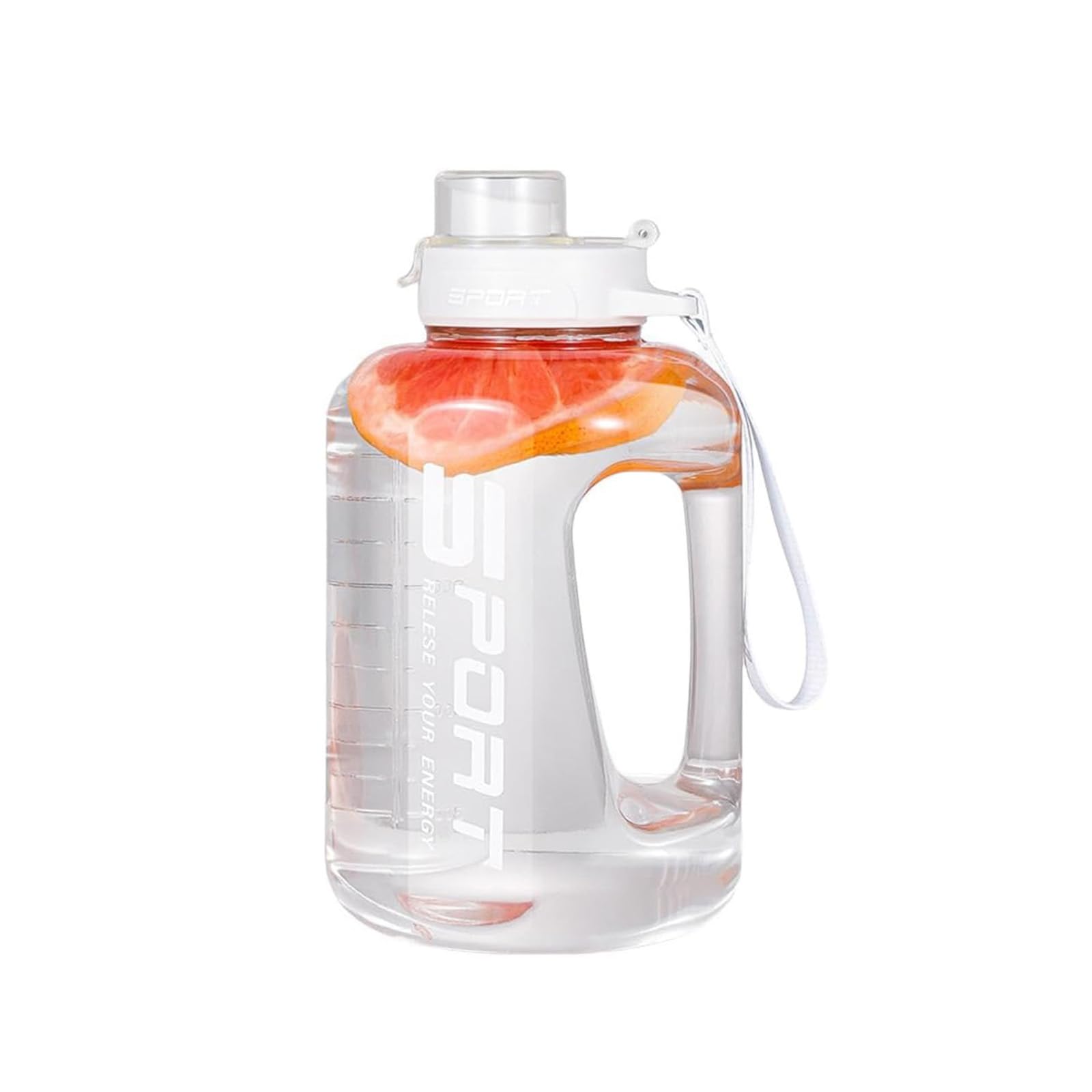 WAZUBC Large-Capacity Sports Water, 2.5L Ton Ton Bucket with Straw & Flip Cap Sports Outdoor Fitness Portable Water Bottles (White)