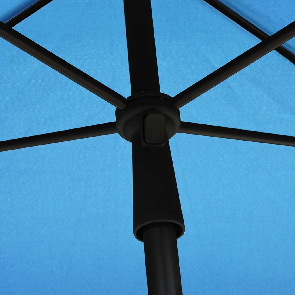 Sombrilla rectangular 210 x 140 cm, sombrilla para balcón plegable con mástil de acero, sombrilla estable para terraza y jardín, sombrilla de jardín regulable en altura con 4 costillas, azul