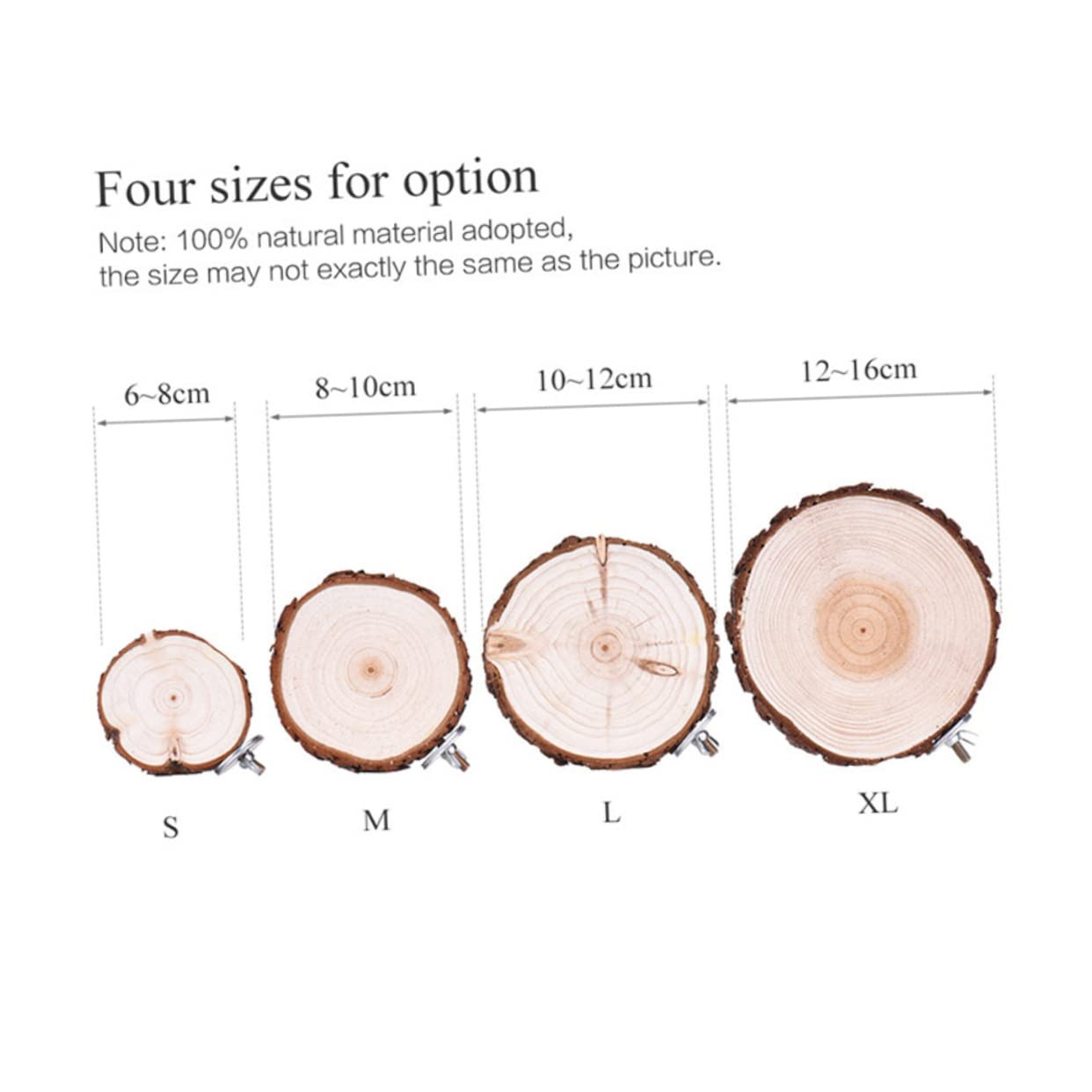 Milisten Round Wooden Platform Stand Rack for Pets Natural Wood Perch for Parrots Hamsters and Other Animals Bird Cages and Play Areas